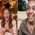 China Anne McClain Instagram - me tryin not to GEEK out over @drewbarrymore and her being adorable😭 Link to the interview is on my story, I LOVE DREW❤️❤️ #HubieHalloween #DrewBarrymoreShow