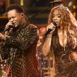 Chloe Bailey Instagram - @bjthechicagokid ft. @chloebailey performs “Honey”! 🍯 #FallonTonight The Tonight Show Starring Jimmy Fallon