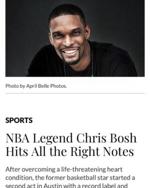 Chris Bosh Instagram - Thank you to @austin_monthly and @davidjleffler for allowing me to share my latest passions and thoughts. I am deeply grateful for the support and for the heart you put into this incredible article. Honored to be a part of the community here in #Austin and to continue hitting the right notes with @daddyjackrecords 😏🎵💪🏿 Find the link in my bio to read now! #DaddyJackRecords #BoshBlues #Texas
