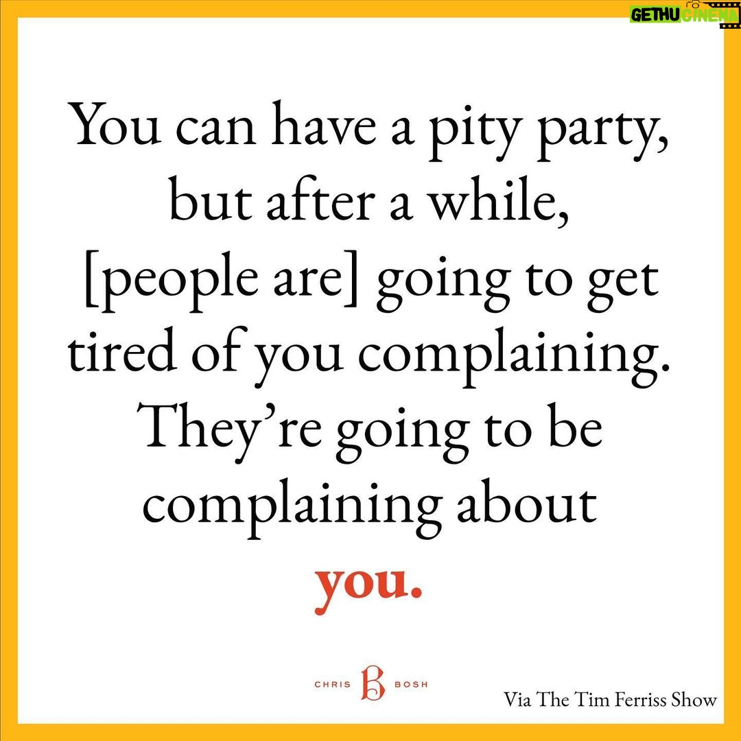 Chris Bosh - 5.1K Likes - Find the thing you love, stop complaining and keep it moving.
Thank you again to @timferriss for having me on. #LettersToAYoungAthlete