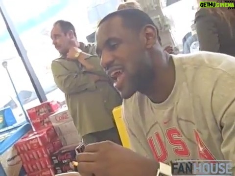 Chris Bosh - 47.5K Likes - Throwback to me, @kingjames, @dwighthoward, @cp3 and @dwill8 eating burgers at a gas station back in 2008 to kill time before our flight to China the Olympics.
Recorded on my flip cam. A classic.