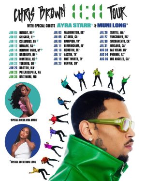 Chris Brown Instagram - 11:11 TOUR with @ayrastarr @munilong ❤️

Artist Presale: Wednesday March 6th 10am
Password:SENSATIONAL

Public On Sale: Monday March 11 at 10am
*More dates to be announced soon*