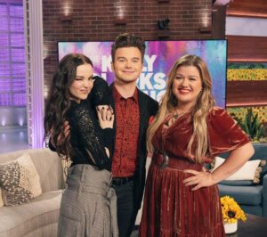 Chris Colfer Instagram - I had such a blast on the @kellyclarksonshow. She might be the sweetest person on earth. And I got to hang with the amazingly talented @dovecameron too. Check your local listings to watch 😎
