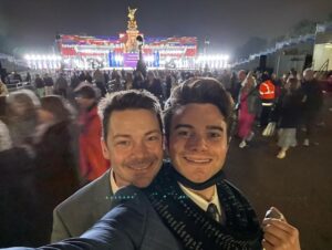 Chris Colfer Instagram - Words cannot describe how much fun I had at the Buckingham Palace #PlatinumJubileeCelebration last night. Huge thank you to my amazing and phenomenally talented friend @adamlambert for inviting me. 👑🇬🇧