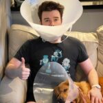 Chris Colfer Instagram - Thanks for all the love! Cooper’s surgery went well and he’s recovering at home. 🐶❤️