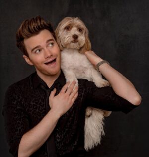 Chris Colfer Instagram - Me with the true stars of the family. Huge thanks to @charlienunnphotography for including me, Cooper, and Fitzgerald in their upcoming charity project! 🐶