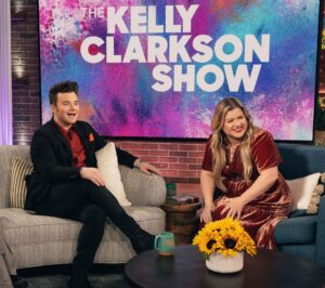 Chris Colfer Instagram - I had such a blast on the @kellyclarksonshow. She might be the sweetest person on earth. And I got to hang with the amazingly talented @dovecameron too. Check your local listings to watch 😎