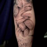 Chris D'Elia Instagram - Snake by @codeydoran / “Grow or Die” by @devinmenatattoos Two very talented tattoo artists I’m grateful for. #tattoo #ink