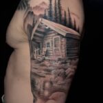 Chris D’Elia Instagram – Adding to it… #tattoo #logcabin