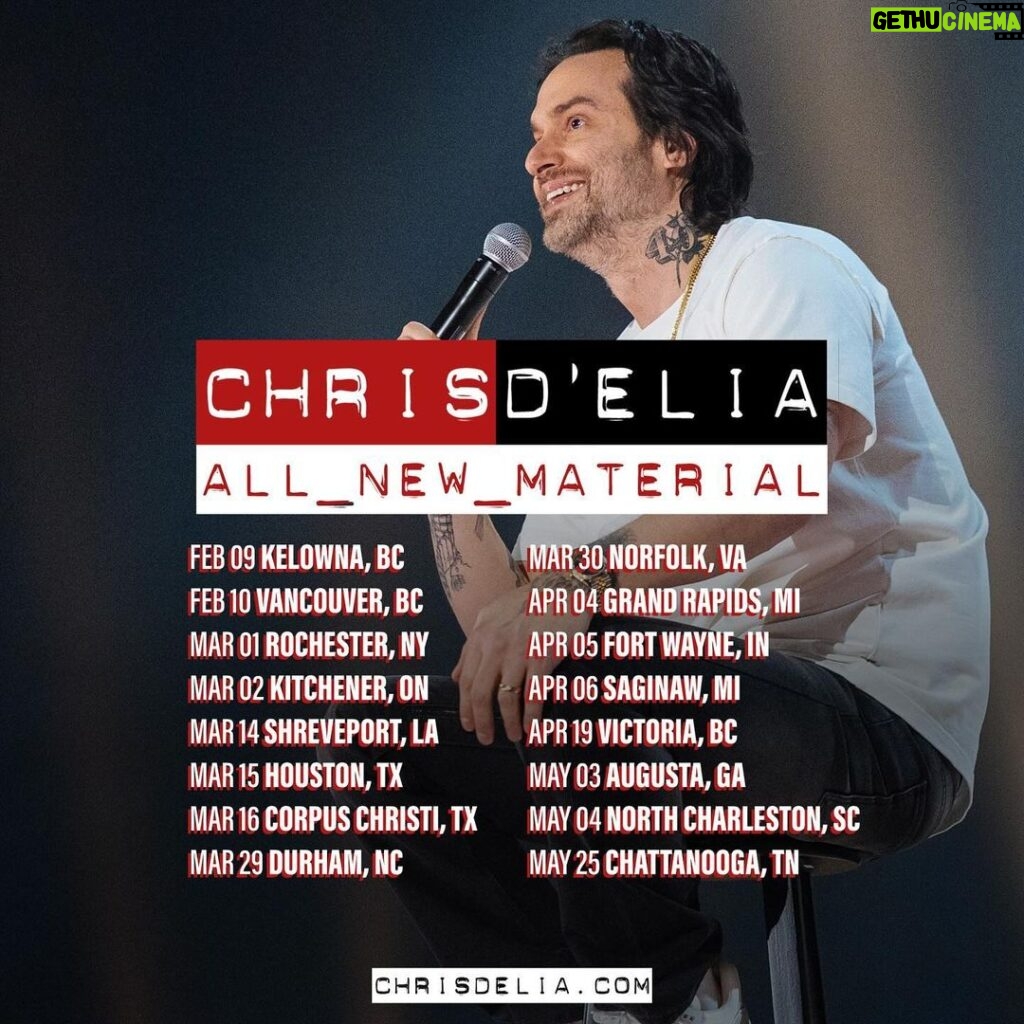 Chris D'Elia Instagram - 🚨 ANNOUNCEMENT 🚨 A bunch of new dates. On presale tomorrow. PRESALE CODE IS dontpushme hit the reminder!