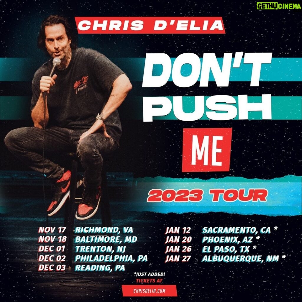 Chris D'Elia Instagram - New dates announced. Sacramento/ Phoenix/ El Paso/ Albuquerque on sale Wednesday. Artist presale code is: DontPushMe - BE READY WED!!!