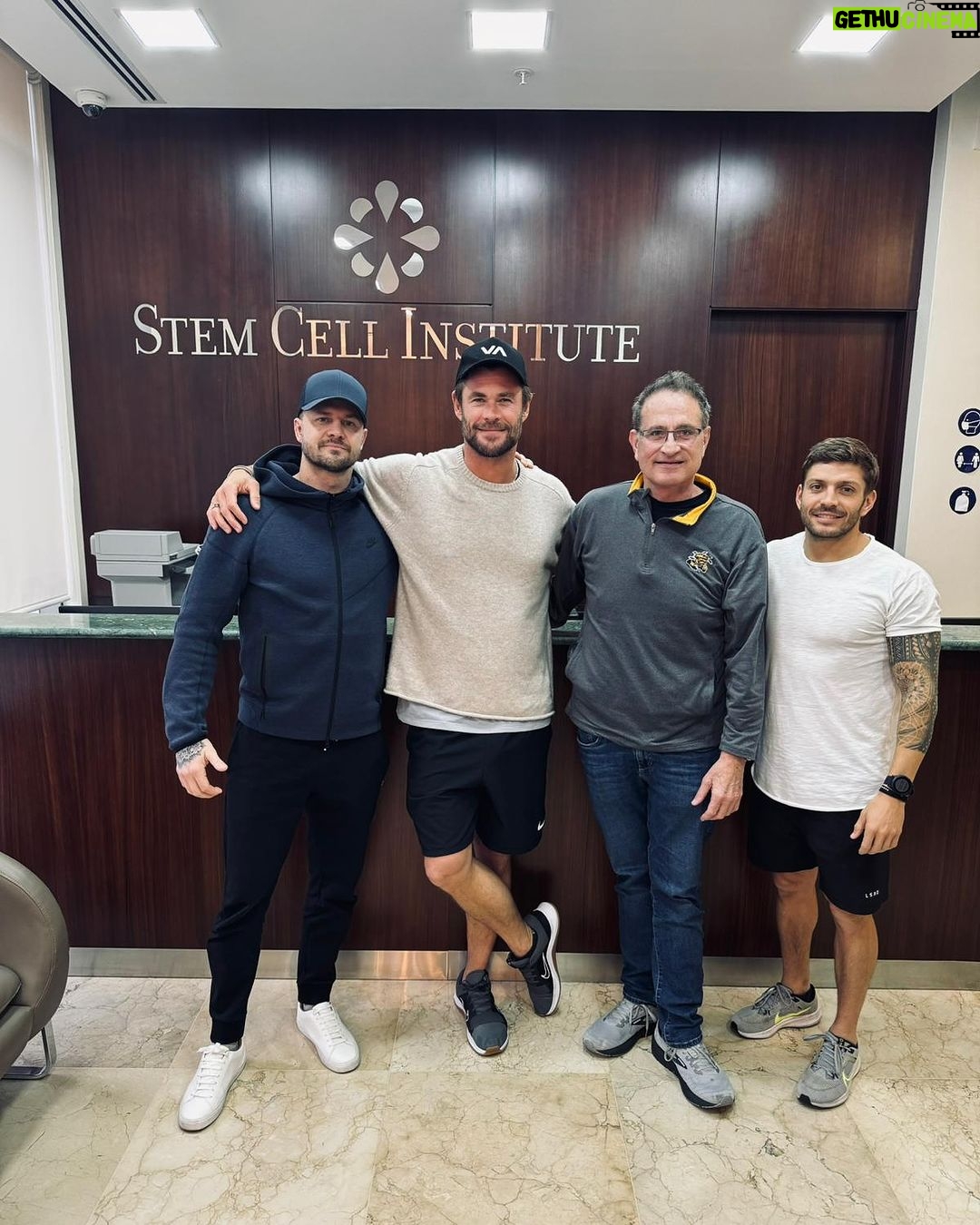 Chris Hemsworth Instagram - Many thanks to @nhriordan & @stemcellspanama for having me explore their amazing Panama facility. Their approach to regenerative medicine is truly groundbreaking. With this kind of technology available, I plan to keep making films well into my 100’s (or 1500 in Asgard) @bobbydazzler84 @zocobodypro
