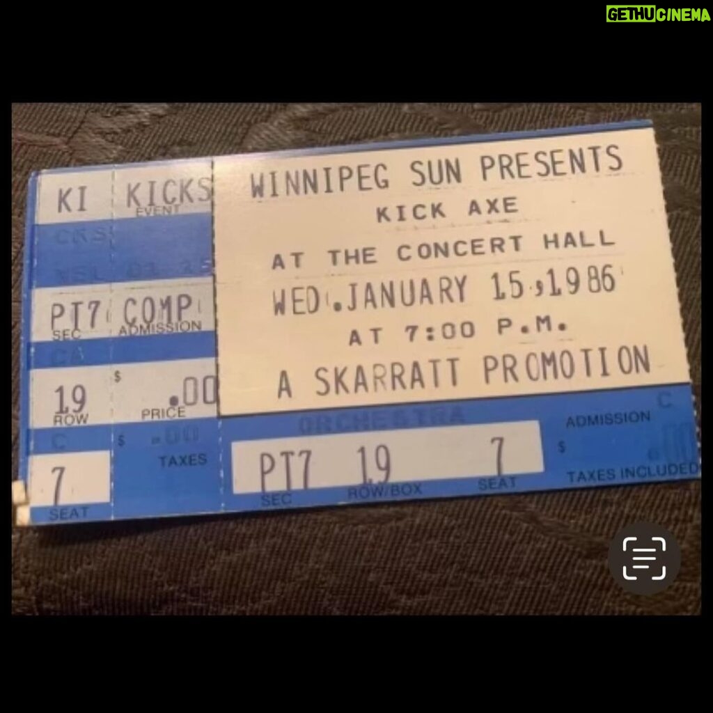Chris Jericho Instagram - 38 Years Ago Today: My friend #DavidBurdz won 2 front row tickets to see @kickaxeband at #pantagesplayhousetheatre in Winnipeg and invited me to go with him. Part of his prize were backstage passes to meet the band and the chance to join them onstage to sing their cover of #WithALittleHelpFromMyFriends! Even though I was accused of “hogging the mic” by my friends in the audience (who me?😜), It was an amazing night that I still vividly remember! The only drag was all the pix I took at the show that night, didn’t turn out when I got them back from being developed at Bigelow’s pharmacy (remember those days, kids?). I was soooo sad! But I made up for it some 34 years later when I booked #KickAxe on the second @jericho_cruise!! Still one of the best bands of the 80s, that should’ve made it so much bigger. (Thx to @deanomullin for the pix!) Pantages Playhouse Theatre