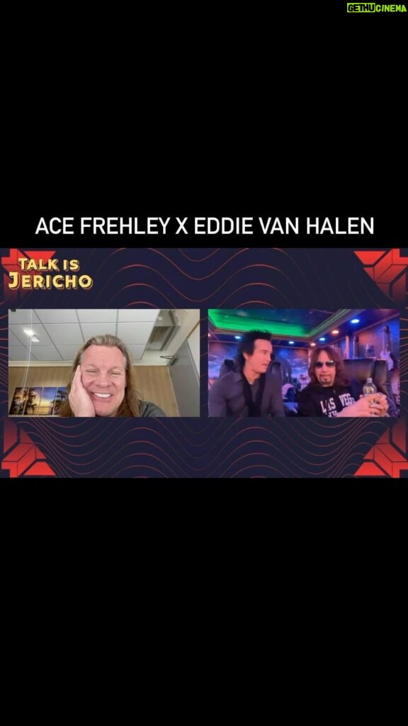 Chris Jericho Instagram - @acefrehleyofficial on @eddievanhalen guitar tapping! ⚡🤘 #eddievanhalen #evh #guitar #kiss #acefrehley #wrestling #talkisjericho