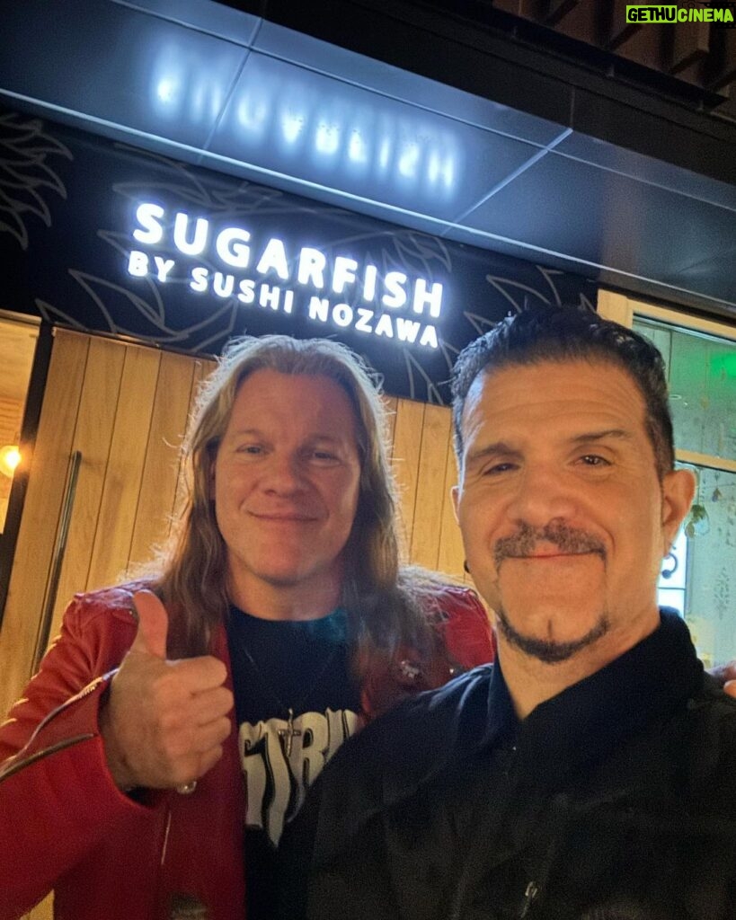 Chris Jericho Instagram - Awesome seeing my great friend @charbenante last night in LA! Always a blast to talk about music and life! Some very cool stuff coming from Charlie and his bands very soon….Up the irons! Los Angeles, California