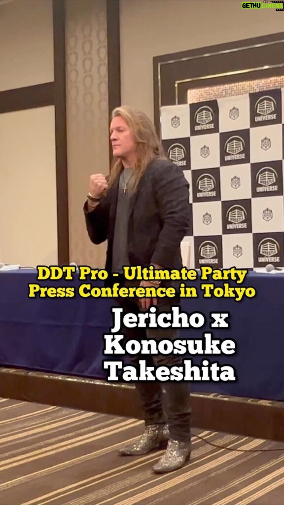 Chris Jericho Instagram - Watch until the end to see how the @ddt_prowrestling #UltimateParty23 Press Conference went in Tokyo…. hope @realtakesoup is ready for war. You can watch Ultimate Party 2023 LIVE on PPV at ➡️ https://www.wrestle-universe.com/en ⬅️ #LINKINBIO Tokyo,Japan