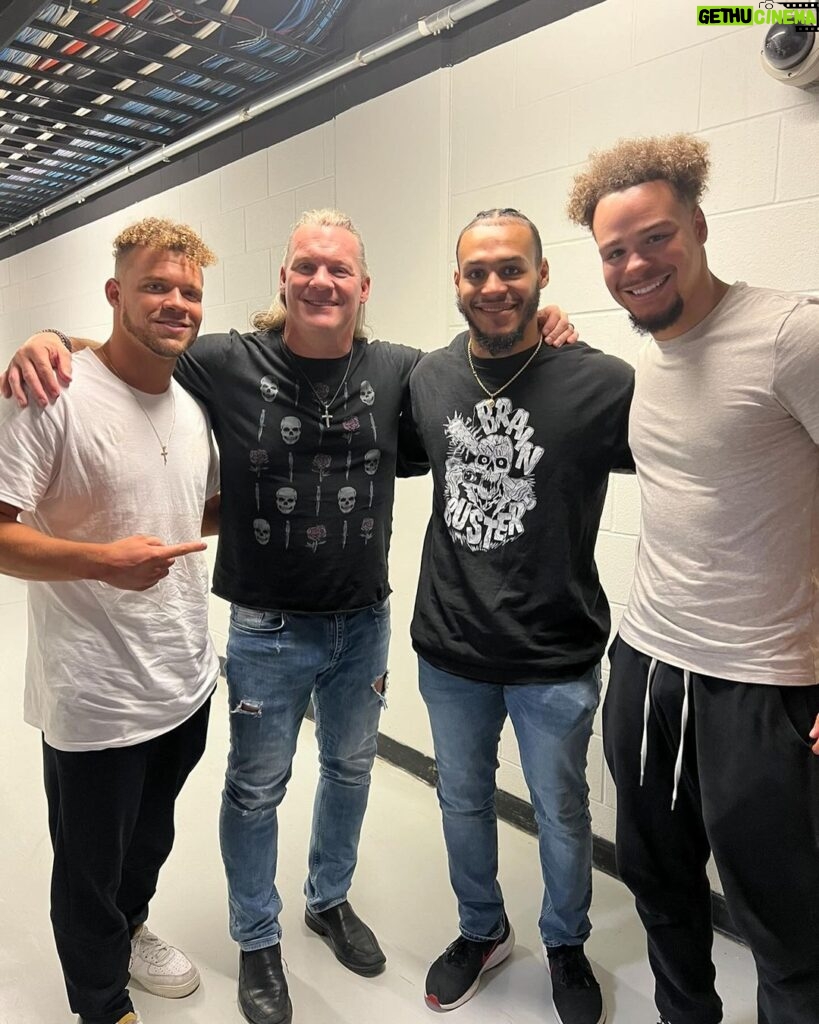 Chris Jericho Instagram - Kicking it with @actionandretti, @dantemartin612 & @dariusmartin612 on @talkisjericho NOW! #TopFlight & #ActionAndretti talk about putting together the best live TV match Ive ever seen against @hijodelvikingoaaaoficial, @komandercrguevara & @penta_zero_miedo on #aewRampage, their friendship and chemistry inside & outside of the ring, how their trios team came together, and what they hope for their collective future in @AEW. They also talk about “The Lads,” working with @tobemiro and @thecjperry, The Young Bucks and the Blackpool Combat Club, Action tells his side of his huge upset win against #TheOcho in Garland, TX, their experiences in pole vaulting, diving and indie wrestling, Dante’s serious ankle injury, having a blast on the @jericho_cruise and more on @spotify, @stitcherpodcasts & @itunes NOW! @siriusxmoctane @siriusxmfightnation Top Flight