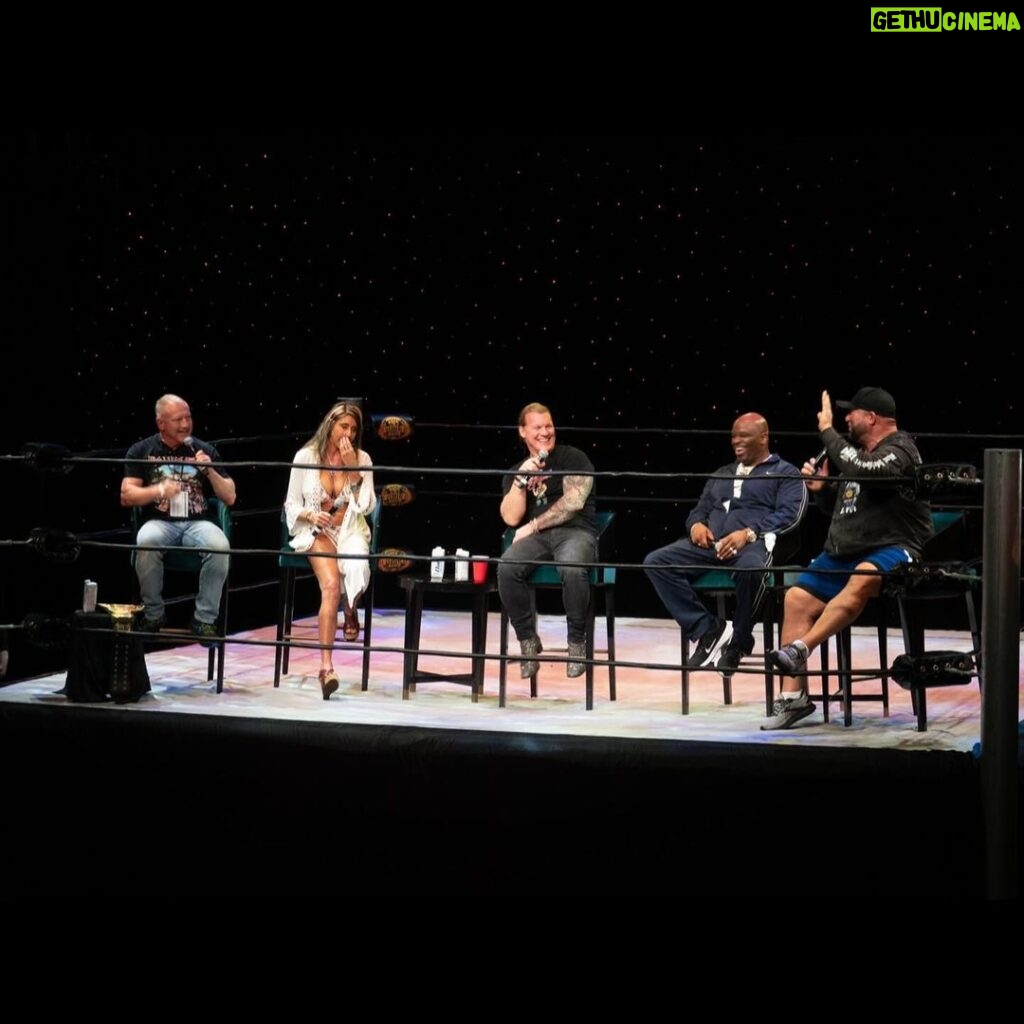 Chris Jericho Instagram - What a great chat about the extreme rise and fall of #ECW LIVE from the @jericho_cruise on @talkisjericho NOW! @bullyray3d, @testifydvon, @therealmissyhyatt & @jlynn1963 join to discuss the cult like company lead by @paulheyman that changed the wrestling business! We discuss the infamous pep talks Paul E gave before each show, what the #ECWArena REALLY looks like, bereavement fares, bad @fedex tracking numbers, bounced checks, the birth of the #DudleyBoys, how Missy led the women of wrestling to a whole different level, the lunacy of the late #BrianPillman, the night #KimonaWanalea did a live striptease at the top of the arena and #TerryGordy’s reaction, taping promos until 5am, Paul’s tricks to get wrestlers off the phone, #BillAlfonso almost bleeding to death, a great story about a young @tonyrkhan sitting in the crowd and more on @spotify, @stitcherpodcasts & @itunes NOW! @siriusxm @siriusxmfightnation The Ocean