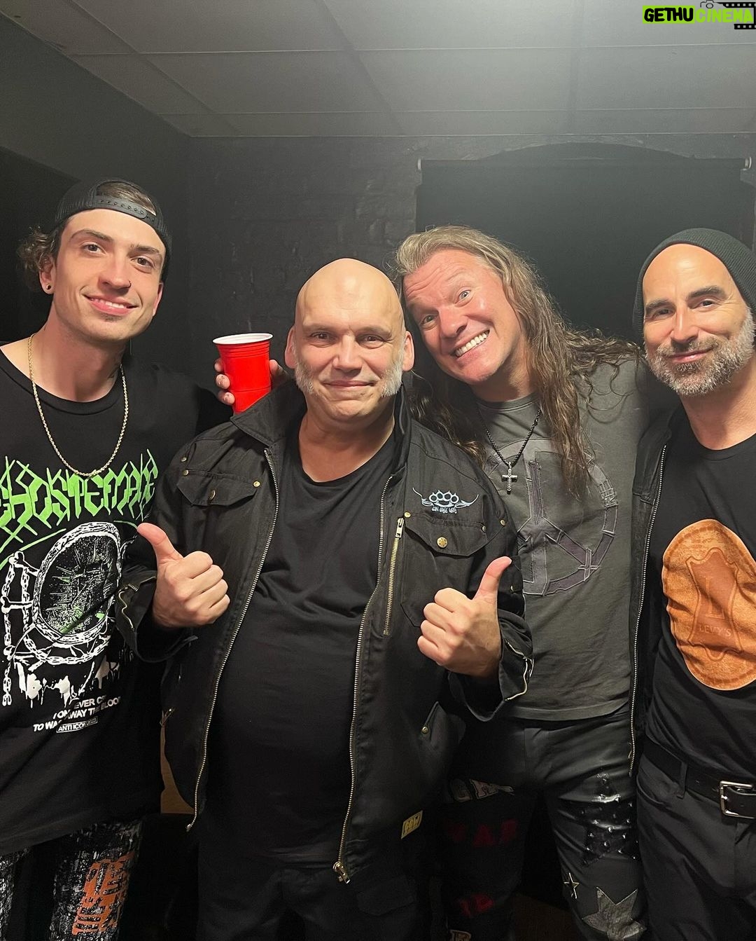 Chris Jericho Instagram - So great to see our mate @blazebayley, the voice of one of my favorite @ironmaiden albums #TheXFactor, at the @fozzyrock gig in #wolverhampton last night at @kkssteelmill! Blaze is such a sweet guy and an amazing singer and it was an honor to perform for him!! SPOILER ALERT- he’s going to our HUGE show in #Nottingham tonight! So buy your tix NOW if you don’t have your tix …get them now at fozzyrock.com !!! KK'S Steel Mill - Live Music