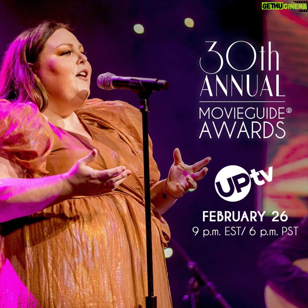 Chrissy Metz Instagram - TONIGHT! Tune in to the 30th @movieguide awards at 9pm ET / 6pm PT on @up_tv! Was such an honor to perform “Send Up A Prayer” from #prayedforthisday!! 🪺🌅💗🎬