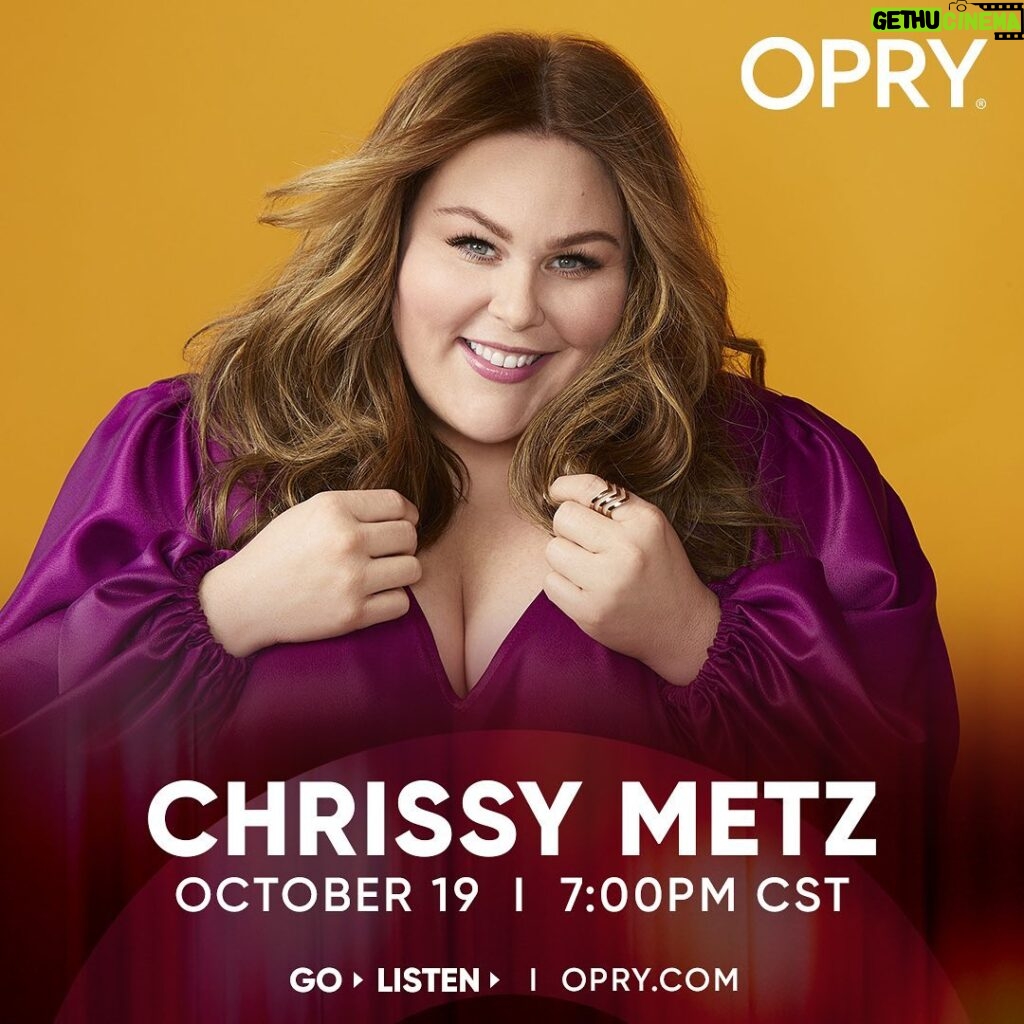 Chrissy Metz Instagram - Stepping back into the circle this Wednesday evening 💛 Join us at the @opry in Nashville or listen from home! Grand Ole Opry