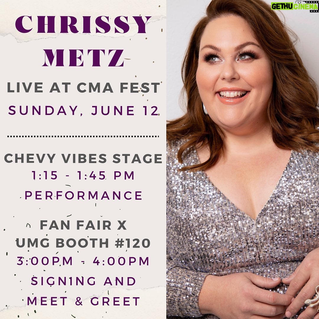 Chrissy Metz Instagram - It’s #CMAfest time! 🤠 Come on out on Sunday, Nashville!! 💛 @cma Nashville, Tennessee
