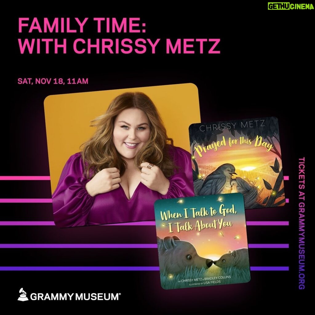 Chrissy Metz Instagram - THIS SATURDAY in LA! Singing songs, reading stories, signing books… fun for the whole family! Bring your kids and come join us 💛🌅🪺🐻 link in bio for tix. Los Angeles, California