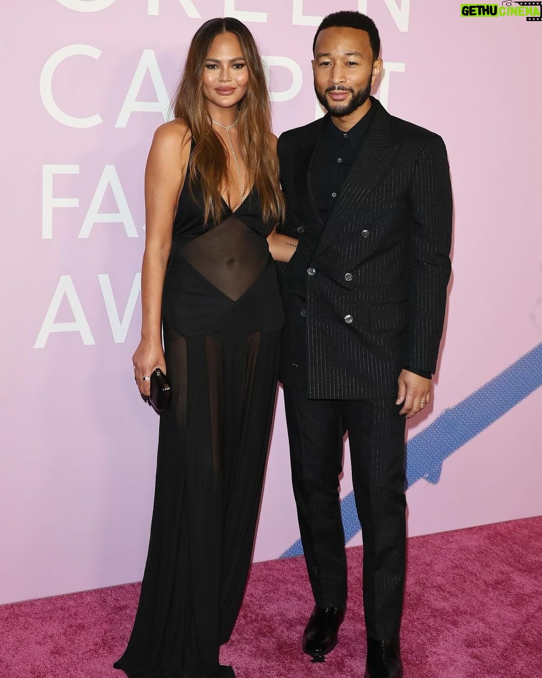 Chrissy Teigen Instagram - green carpet fashion awards. beautiful event celebrating wonderful humans! thank you for having us. not sure what you won John but congrats!!