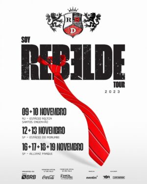 Christian Chávez Instagram - Foram 8 shows, mais de 440 mil corações juntos para celebrar uma fase da vida que deixou incríveis lembranças e todos magicamente se juntaram depois de 15 para criar novas memórias com o grupo que moveu e ainda move multidões. Rebelde não é só uma novela e RBD não é só uma fase. São sonhos sonhados por anos e anos e que agora se tornaram realidade. 

Ao longo dos estádios esgotados no Rio de Janeiro e em São Paulo, todos encontramos nossa criança/adolescente interior e fizemos as pazes com esse sonho, sentimentos e sensações que foram cultivados dentro de nós. Anahi, Dulce Maria, Maite, Christian e Christopher nos levaram para o dia 04/10/2004, quando o primeiro episódio de Rebelde foi ao ar e ouvimos a icônica música-tema pela primeira vez 🥹😭

Muito obrigado a quem acompanhou o grupo durante essa passagem pelo nosso país. Vocês fizeram história com a gente e com certeza a Soy Rebelde Tour no Brasil vai ficar nas lembranças dos nossos mexicanos favoritos para sempre ⭐️

Yo digo R, tu dices...❤️

📸: @irisalvesc