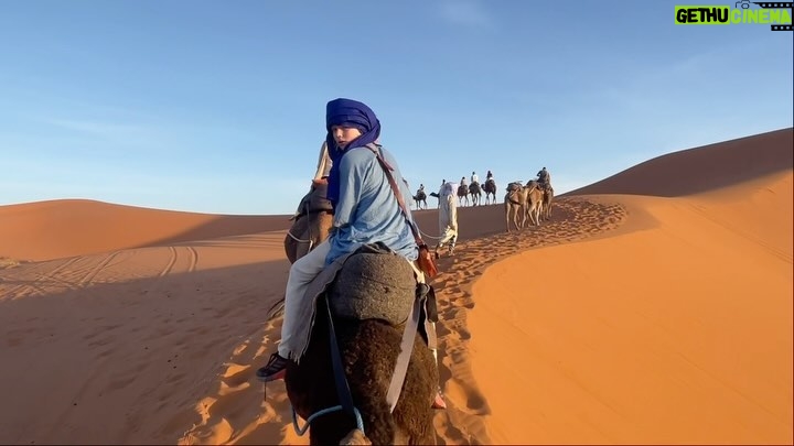 Christian Convery Instagram - One of the most majestic moments in my life! #dromedaire #saharadesert #morocco #14yearsold #birthdaytrip #mergouzadesert Sahara Desert