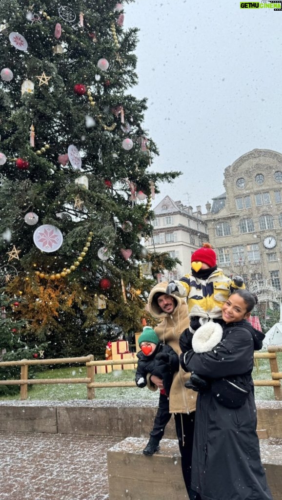 Christina Milian Instagram - We never miss a winter visit to Strasbourg, Christmas Market and as the kids grow older it only gets better every year. ❤️🥹 Kenna and Isaiah had their first snowball fight w/Matt’s parents ☃️ #HappyHoliday from the #Strasbourg #ChristmasCapital #christmasmarket #France Strasbourg "Marché De Noel"