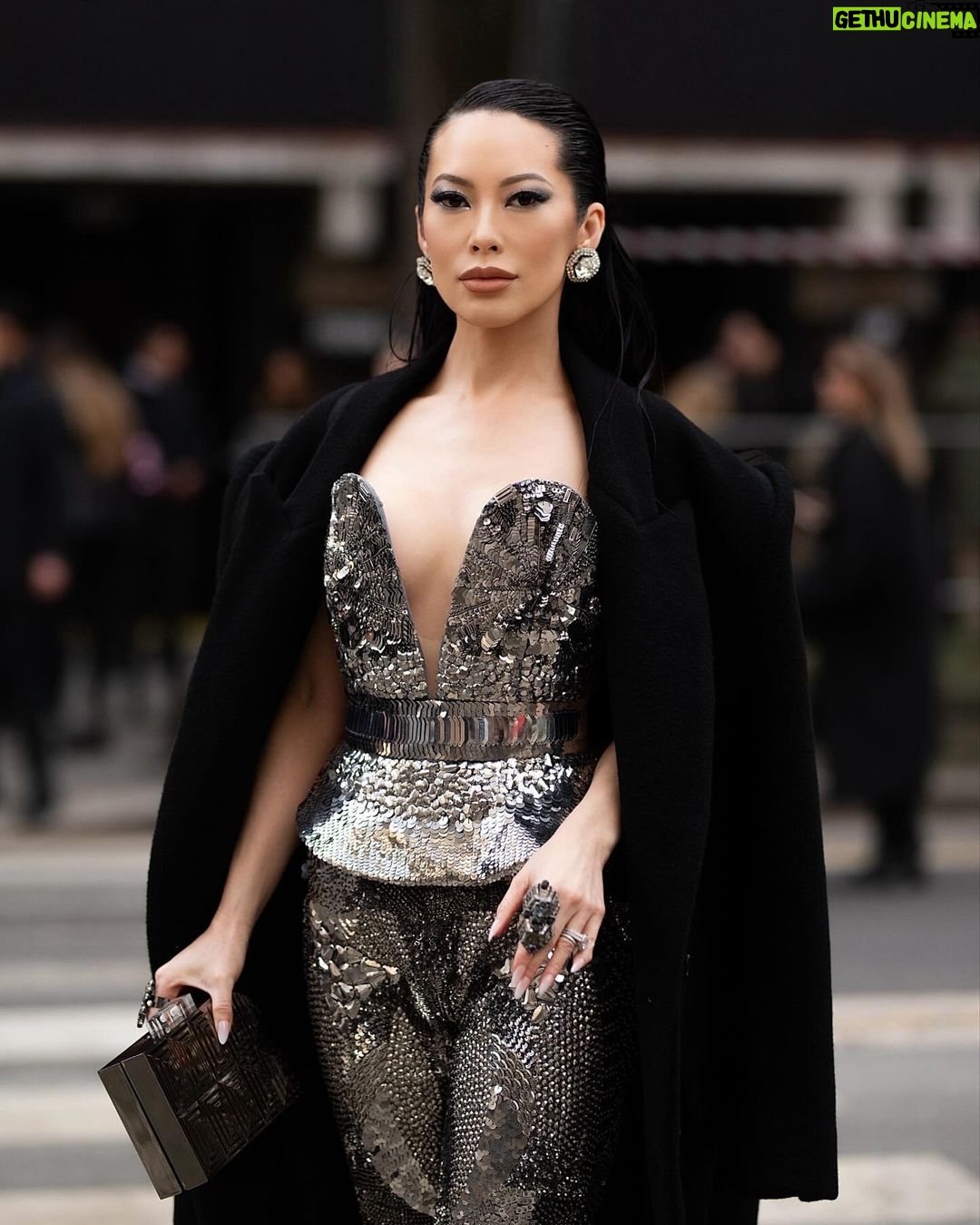 Christine Chiu Instagram - She’s day to evening, flirty and sexy, powerful yet vulnerable and full of surprises. She’s Gstaad to St. Barths, boardroom to dance floor, and will keep you wanting more. #albertaferretti bellissima collezione @albertaferretti 👏🏼❤️ 📸 @andrea__natali @brianaandalore Milan Fashion Week