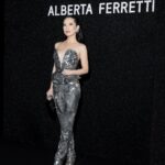 Christine Chiu Instagram - She’s day to evening, flirty and sexy, powerful yet vulnerable and full of surprises. She’s Gstaad to St. Barths, boardroom to dance floor, and will keep you wanting more. #albertaferretti bellissima collezione @albertaferretti 👏🏼❤️ 📸 @andrea__natali @brianaandalore Milan Fashion Week
