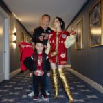 Christine Chiu Instagram - Splitting the 50 with @drchiubhps for an @usher concert and a splash of #SuperBowlLVIII … Baby G knew (slide 3) that it would burn 😭🏈💔 #ninergang #ninersnation #49ersfaithful Allegiant Stadium