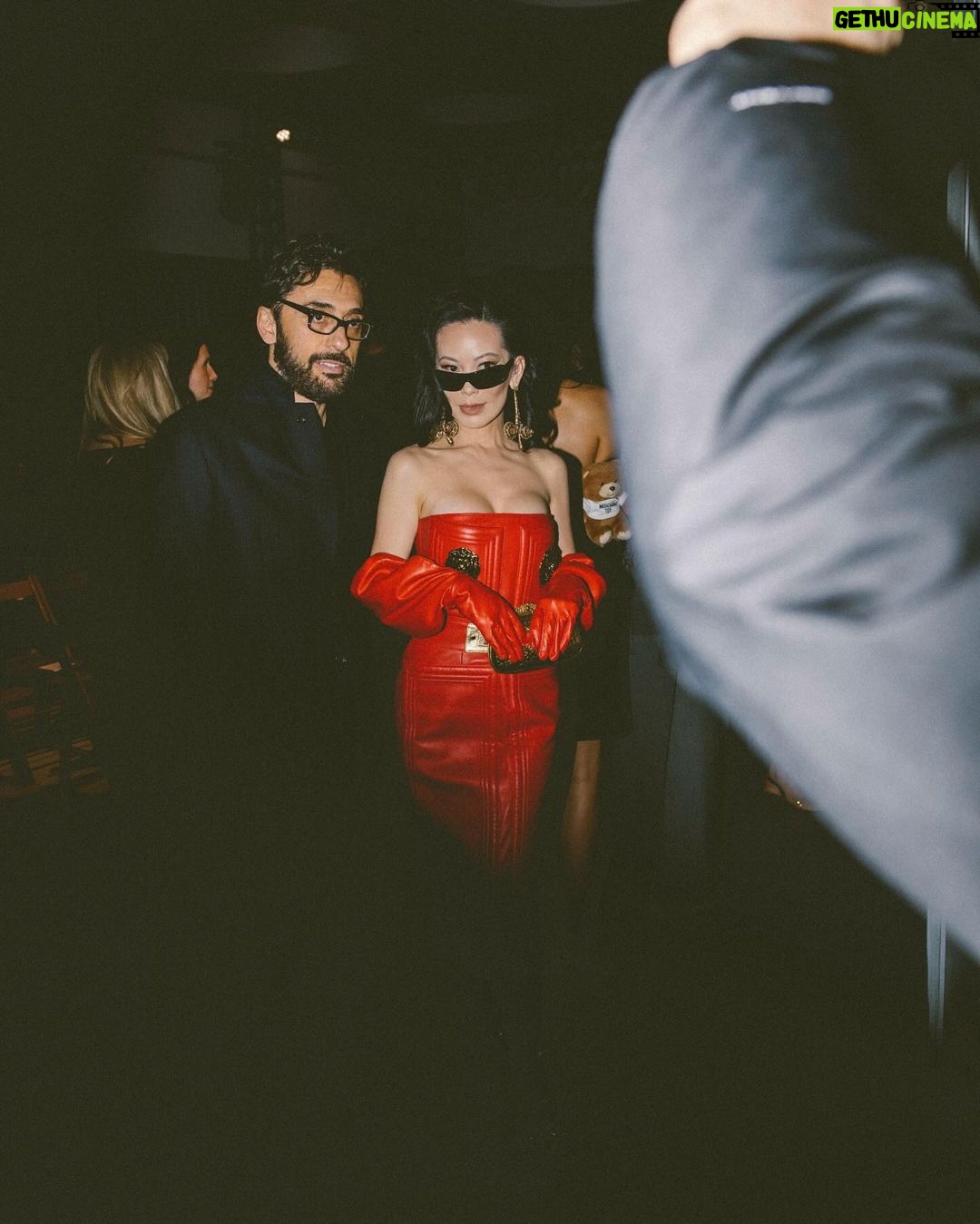 Christine Chiu Instagram - What an honor it is to be here celebrating dearest @khoanguyennyc on your new appointment and @adrianappiolaza on his debut @moschino collection ❤️ building memories full of fashion fam, love and classic Italian fun! Best guess for what we were talking about in last slide win a moschino prize! 👇🏻 @brianaandalore @nickroseartistry @yogilovesmakeup_howard @aaronidelson #moschino #adrianappiolaza #milano #italiano #mfw Milan Fashion Week