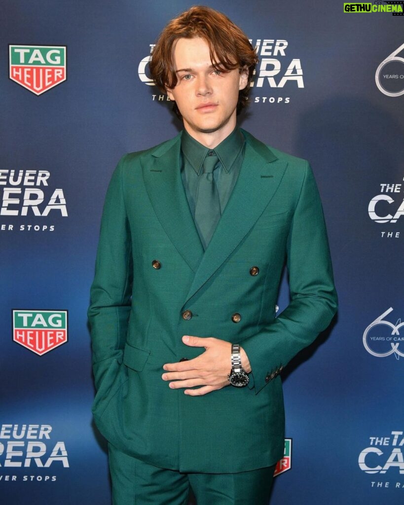 Christopher Briney Instagram - a very very grateful boy a very very cool watch on a very very beautiful night @tagheuer . @tagheuer @bally @louboutinworld styled by @daniela_viviana grooming by @benjaminthigpen thank you all :) 💓
