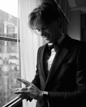 Christopher Briney Instagram - dalíland premiered at tiff this weekend and i could not be more proud of it.

thank you to all of the wildly talented people who made this movie 💗 it’s beautiful

suit: @gucci 
shoe: @louboutinworld 
jewelry: @cartier
styled by: @daniela_viviana 
bts photos by: @klarawaldbergphotos

@pressmanfilm 
@dalilandfilm