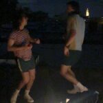 Christopher Briney Instagram - elio and oliver and a peach go dancing on a roof in brooklyn Northern Italy