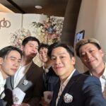 Chutavuth Pattarakampol Instagram - ยินดีกับมึงจริงๆว่ะบูม🤍🤍 แต่งงานแล้วก็ยังรับส่งกูได้เหมือนสมัย ม.3 นะ😂 #primoob