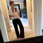Cindy Crawford Instagram - My favorite Sunday Night things: ✔️No makeup ✔️Hair up ✔️ @bleusalt Cindy pant ✔️ @xirena shirt ✔️ @casamigos cristalino with a splash of soda