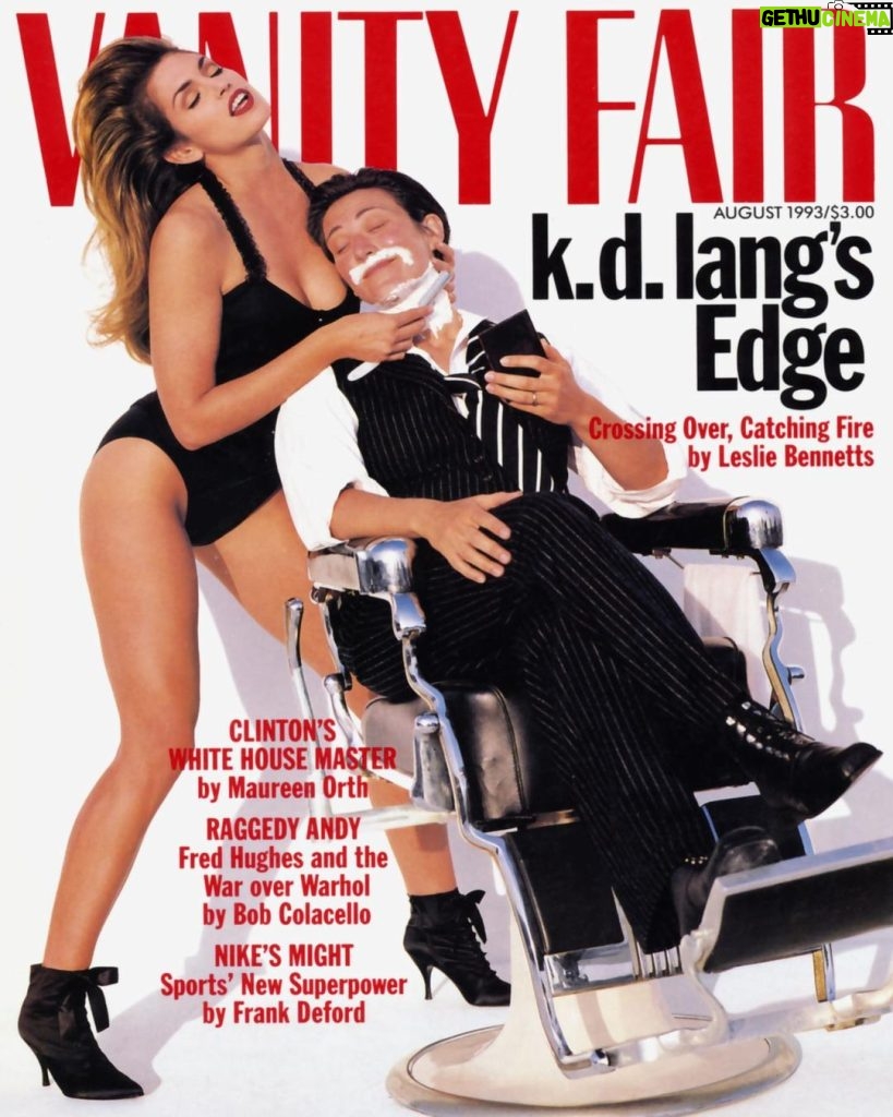 Cindy Crawford Instagram - Can’t believe this was (yikes) 30 years ago! Loved being included in @kdlang‘s @vanityfair cover shot by @herbritts. Herb called me the night before to see if I wanted to be part of this shoot, which was considered a bit risqué at the time — challenging gender stereotypes. Still one of my favorite cover shoots, I’m so proud to have been part of it 🤍