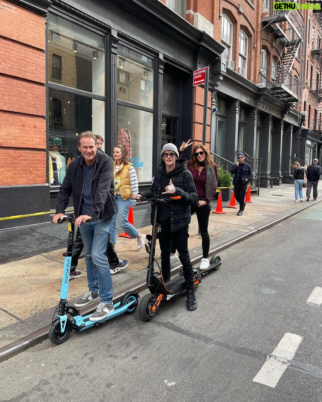 Cindy Crawford Instagram - The family that scoots together…