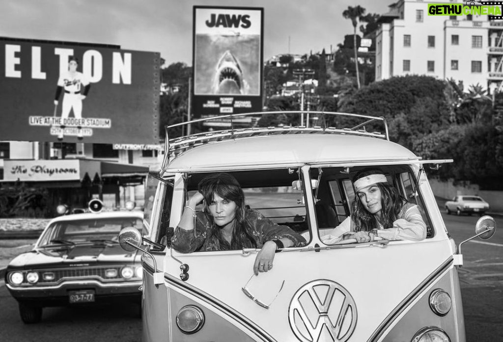Cindy Crawford Instagram - If I had to do a road trip with anyone in a VW van, @helenachristensen would be on my short list. Besides being smart and beautiful, Helena is fun and funny and just plain cool. Thanks @davidyarrow for letting us play dress up for a good cause ❤️