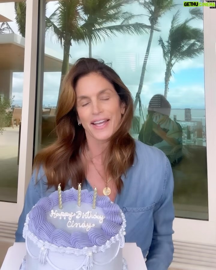 Cindy Crawford Instagram - Grateful for another set of birthday candles - thank you for all the love 💜🎂