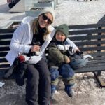 Claire Holt Instagram – 10/10 would recommend putting a tiny person on skis 💀