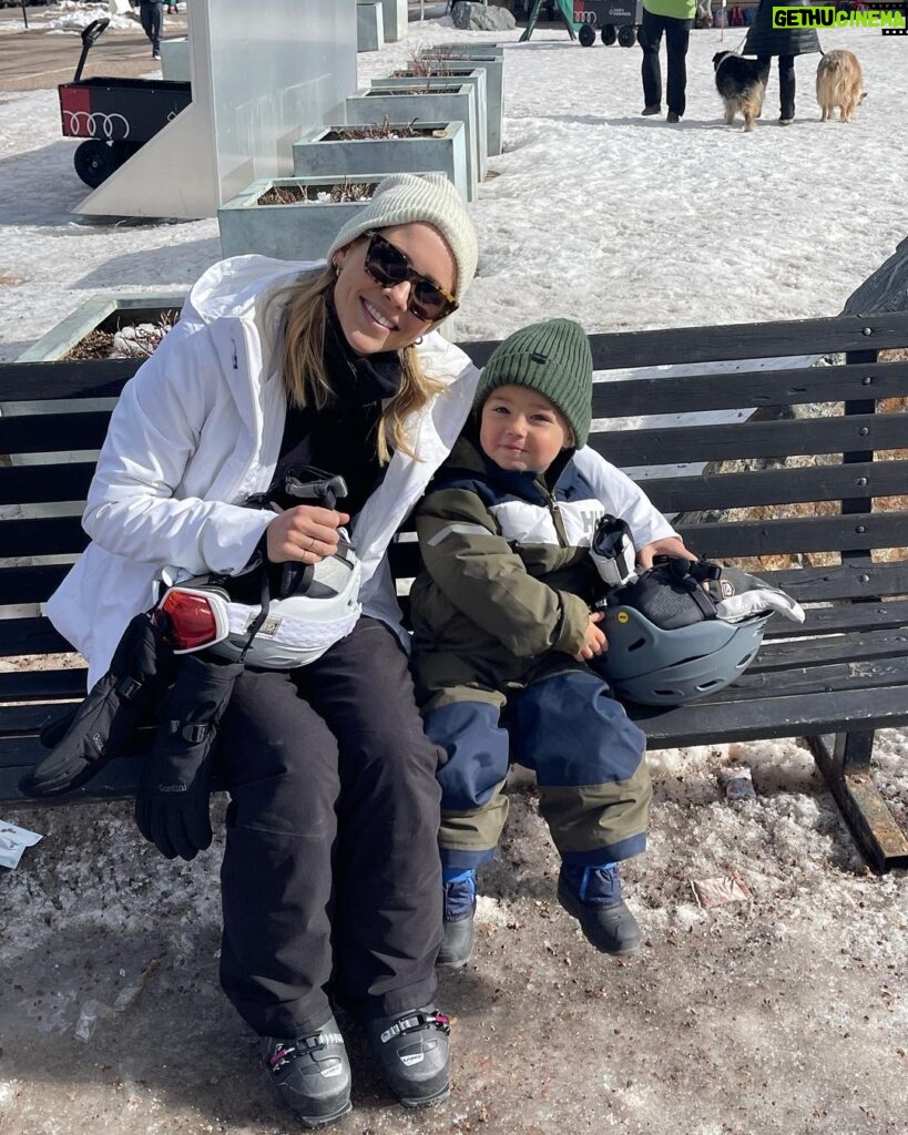 Claire Holt Instagram - 10/10 would recommend putting a tiny person on skis 💀