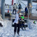 Claire Holt Instagram – 10/10 would recommend putting a tiny person on skis 💀
