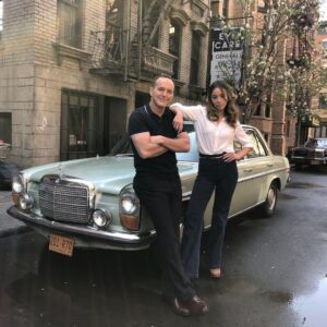 Clark Gregg Instagram - BTS - 70’s style with @chloebennet