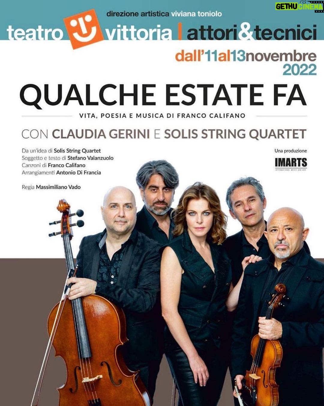 Claudia Gerini Instagram - Quanto mi piace cantare per voi❤️…quanto mi piace emozionarmi con il maestro Califano !Con i meravigliosi @solisstringquartet da venerdì a domenica teatro Vittoria .#roma #teatro