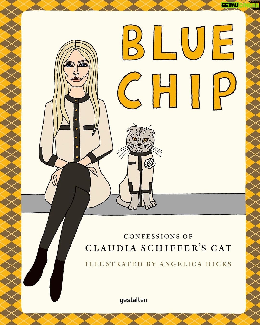 Claudia Schiffer Instagram - It’s not every day your cat writes a book… 😉 In less than a week the world can read @chipthecat’s “Blue Chip: Confessions of Claudia Schiffer’s Cat”! Illustrations by the talented @angelicahicks ♥️